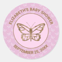 Faux Gold Foil look Butterfly - Paars Baby shower