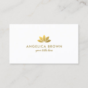 Faux Gold Foil Lotus Flower Visitekaartje