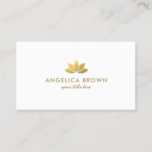 Faux Gold Foil Lotus Flower Visitekaartje (Voorkant)
