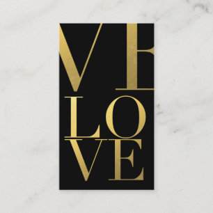 Faux Gold Foil Love Black Visitekaartje