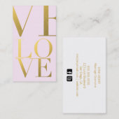 Faux Gold Foil Love Pink Visitekaartje (Voorkant / Achterkant)