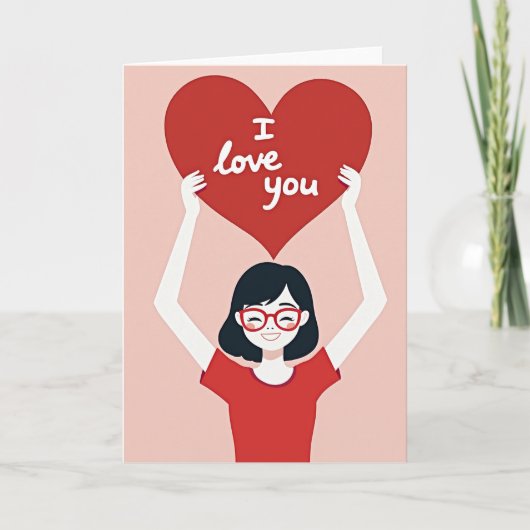 Faux Gold Foil Love You Card Kaart (Voorkant)