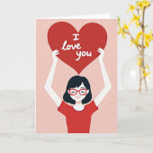 Faux Gold Foil Love You Card Kaart (Gele Bloem)