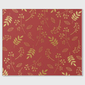 Faux Gold Foil Maroon Red Cadeaupapier (Vlak)