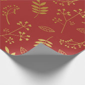 Faux Gold Foil Maroon Red Cadeaupapier (Hoek)