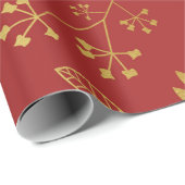 Faux Gold Foil Maroon Red Cadeaupapier (Rol Hoek)