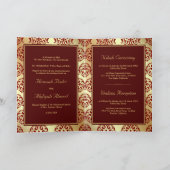 Faux Gold Foil Maroon Red Damask Muslim Weduwschap (Binnen)