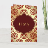 Faux Gold Foil Maroon Red Damask Muslim Weduwschap (Achterkant)