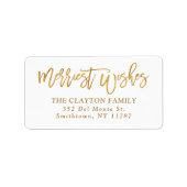 Faux Gold Foil Merriest Wensen Retouradres Etiket (Voorkant)