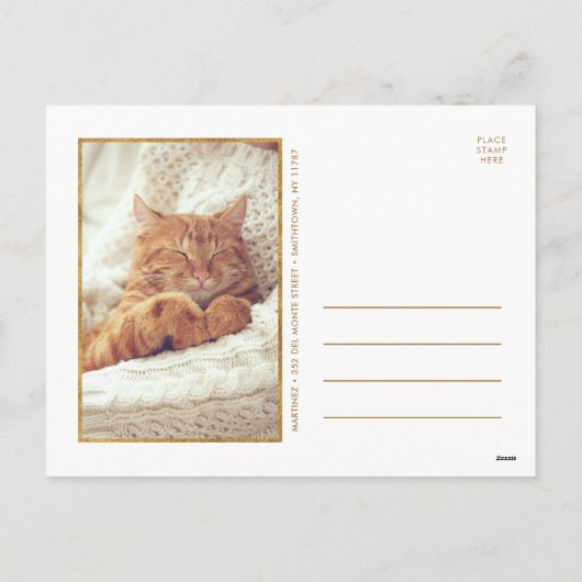 Faux Gold Foil Merry Christmas Foto Overlay Feestdagenkaart (Achterkant)