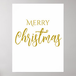 Faux-Gold Foil Merry kerst Chic Poster