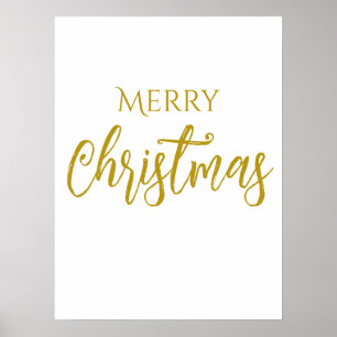 Faux-Gold Foil Merry kerst Chic Poster