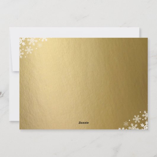 Faux Gold Foil met Snowflake Accessoires Foto Feestdagenkaart (Achterkant)