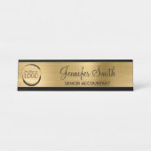 Faux Gold Foil met uw Logo Bureau Naambordje (Voorkant)