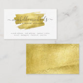 Faux Gold Foil - Minimal Script Modern Visitekaartje (Voorkant / Achterkant)