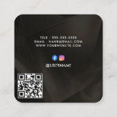 Faux Gold Foil Minimale QR Code & Social Media Vierkante Visitekaartje (Achterkant)