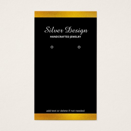 Faux Gold Foil Minimalistisch Display - Zwarte Kaa Visitekaartje (Voorkant)