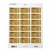 Faux Gold Foil Modern Elegant Typografie Afstudere Etiket (Full Sheet)