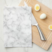 Faux Gold Foil Monogram op marmer Texture Theedoek (Quarter Fold)