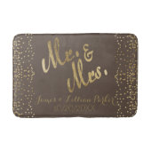 Faux Gold Foil "Mr. & Mrs." Monogram Weddenschap Badmat (Voorkant)