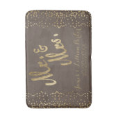 Faux Gold Foil "Mr. & Mrs." Monogram Weddenschap Badmat (Voorkant Verticaal)