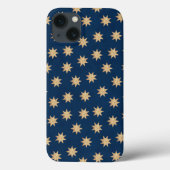 Faux Gold Foil & Navy Blue Stars Pattern Case-Mate iPhone Case (Achterkant)