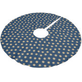 Faux Gold Foil & Navy Blue Stars Pattern Kerstboom Rok (Gekanteld)