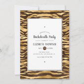 Faux Gold Foil Oerwoud Tiger Bachelorette Party Kaart (Voorkant)