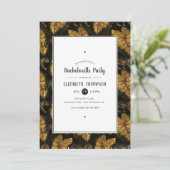 Faux Gold Foil Oerwoud Tiger Bachelorette Party Kaart (Staand voorkant)