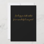 Faux Gold Foil op Black Nieuwjaar - wenst Aankondiging (Achterkant)