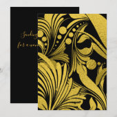 Faux Gold Foil op Black Nieuwjaar - wenst Aankondiging (Voorkant / Achterkant)