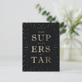 Faux Gold Foil Papa is Superstar Vaderdag Briefkaart (Staand voorkant)