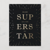 Faux Gold Foil Papa is Superstar Vaderdag Briefkaart (Voorkant)