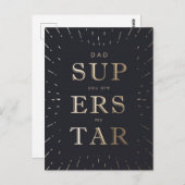 Faux Gold Foil Papa is Superstar Vaderdag Briefkaart (Voorkant / Achterkant)