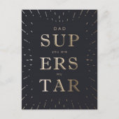 Faux Gold Foil Papa is Superstar Vaderdag Briefkaart (Voorkant)