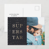 Faux Gold Foil Papa is Superstar Vaderdag Briefkaart (Voorkant / Achterkant)