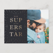 Faux Gold Foil Papa is Superstar Vaderdag Briefkaart (Voorkant)