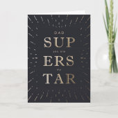 Faux Gold Foil Papa is Superstar Vaderdag Kaart (Voorkant)
