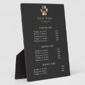 Faux Gold Foil Paw Print Logo en houtskool Fotoplaat (Zijkant)