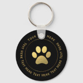Faux Gold Foil Paw Print Sleutelhanger (Voorkant)