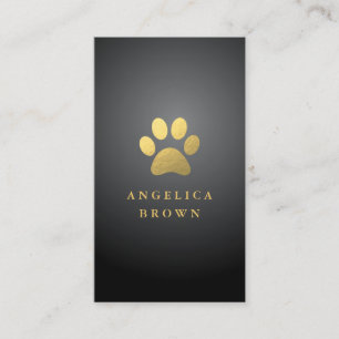 Faux Gold Foil Paw Print Visitekaartje