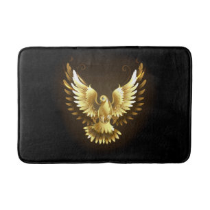 Faux Gold Foil Peace Dove op Zwart Badmat