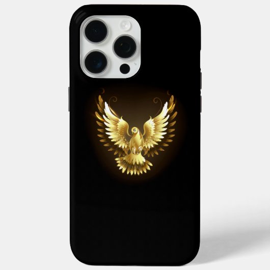 Faux Gold Foil Peace Dove op Zwart Case-Mate iPhone Case (Achterkant)