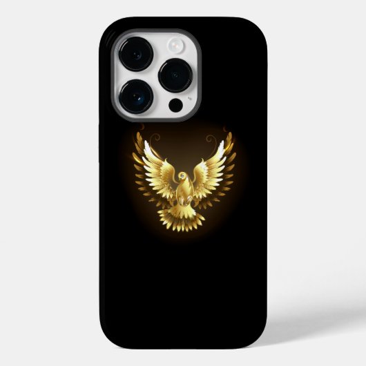 Faux Gold Foil Peace Dove op Zwart Case-Mate iPhone Case (Achterkant)