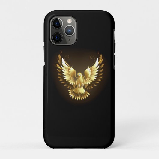 Faux Gold Foil Peace Dove op Zwart Case-Mate iPhone Case (Achterkant)