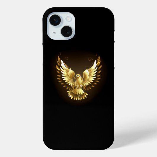 Faux Gold Foil Peace Dove op Zwart Case-Mate iPhone Case (Achterkant)