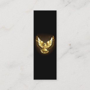 Faux Gold Foil Peace Dove op Zwart Contactkaartje