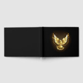 Faux Gold Foil Peace Dove op Zwart Gastenboek (Volledig)