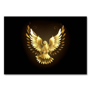 Faux Gold Foil Peace Dove op Zwart Kaart