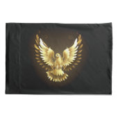Faux Gold Foil Peace Dove op Zwart Kussensloop (Achterkant-Links)
